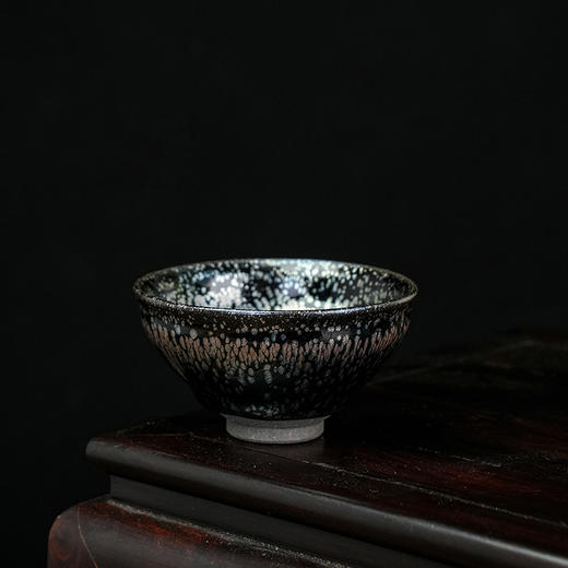 周水平油滴盏束口禅定杯建盏粗陶窑变茶盏斗笠杯手工陶瓷主人杯单杯茶碗 商品图4