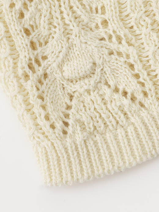 COCO ZONE "钩花美学” 时尚设计感镂空V领单排扣短袖针织衫CC1B1243 商品图6