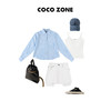 COCO ZONE 夏季气质polo领格子衬衣长袖上衣  23C18860 商品缩略图4