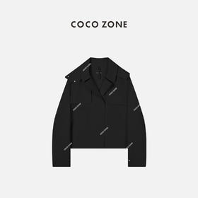 刘一一&COCO ZONE短款冲锋衣外套拼接翻领长袖设计感夹克23C29621