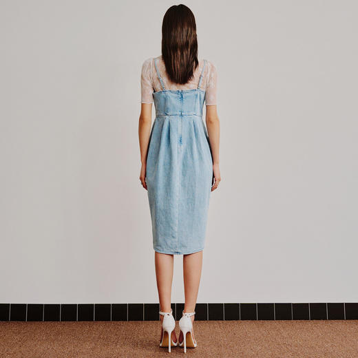 MAXRIENY园艺风氛围感吊带连衣裙花苞开叉牛仔裙子夏 商品图4