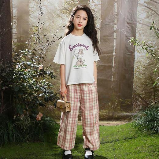 女童T恤套装夏款洋气2023新款女大童夏季短袖裤子儿童夏装两件套 商品图1