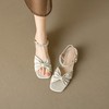 【预售5天】温柔简约，复古法式粗跟露趾凉鞋MN&A319 商品缩略图3