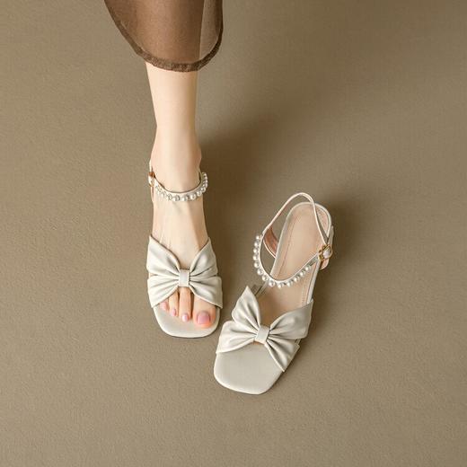 【预售5天】温柔简约，复古法式粗跟露趾凉鞋MN&A319 商品图3