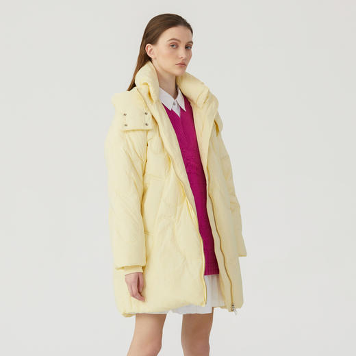 谜底中长款羽绒服女2023冬款设计感宽松保暖鹅绒面包服234MY1469 商品图1