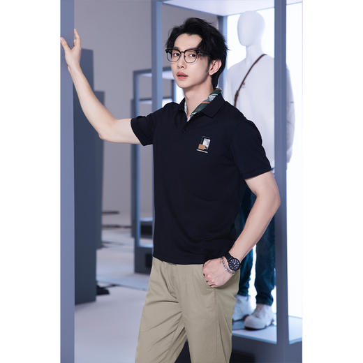 【新品上新】HX 夏季翻领短袖T恤Y102420044101/02POLO杉 商品图11