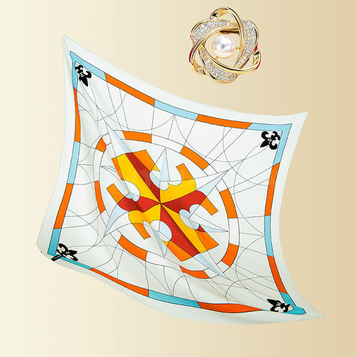 高端真丝双面喷绘方巾   GD0016 商品图1