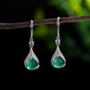 子佩集S925银玉髓【茹茵】耳环【ES011924】纯银绿玉髓水滴形2405 商品缩略图0