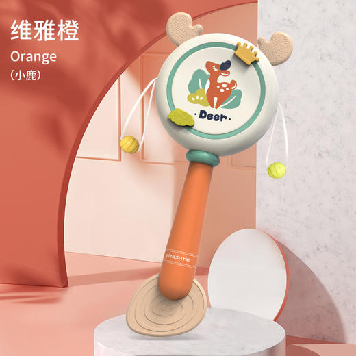 宝宝拨浪鼓婴儿可啃咬牙胶摇铃儿童玩具网红手摇大波浪鼓厂家直供 商品图3