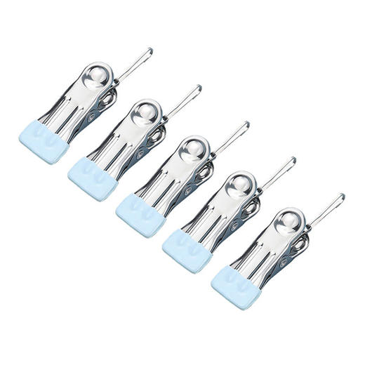 「20个装！防滑无痕夹」不锈钢晾衣夹子 居家日用多功能衣服防风大夹收纳整理晒床单被子固定器 商品图4