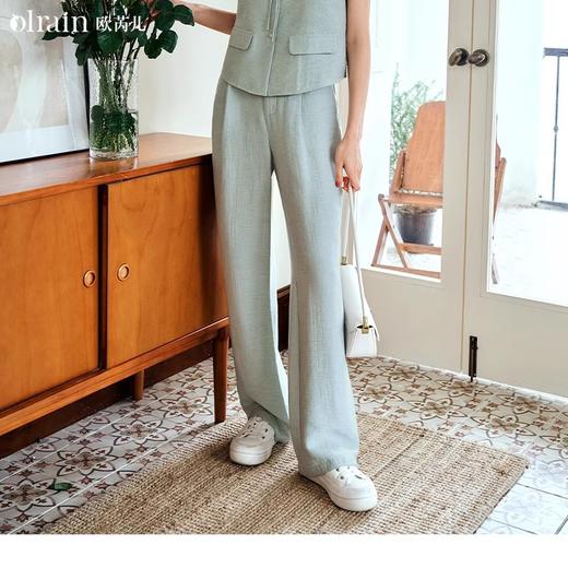 OLrain欧芮儿直筒休闲裤女夏季2024年新款时尚通勤气质高腰长裤OL 商品图0