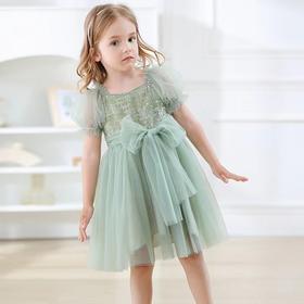 TUTU.KK女童连衣裙夏季新款洋气仙女风气质蝴蝶打结女宝宝公主裙洋气90-130