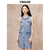 VIMAGE纬漫纪秋季新款复古法式气质显瘦高腰无袖连衣裙V2207803 商品缩略图0
