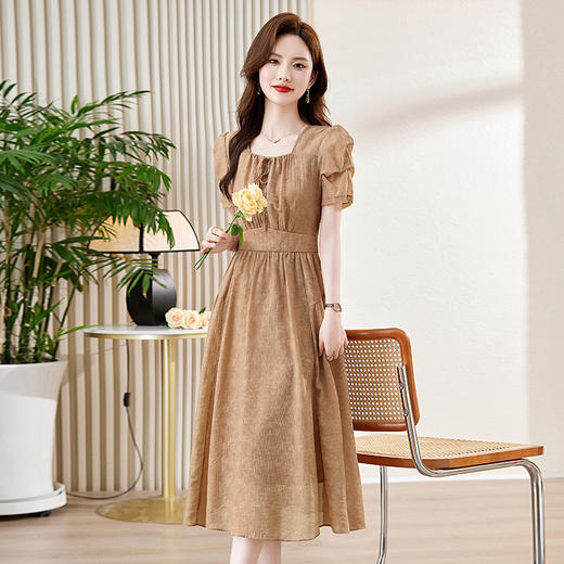 时尚气质超好看，收腰显瘦端庄大气天丝裙HR-8235 商品图2