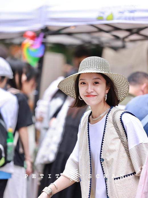 PETIT SCHAN小闪 CLO#514 Random romance 随机的浪漫 纯棉彩点色织贝壳绣文艺马甲 商品图3