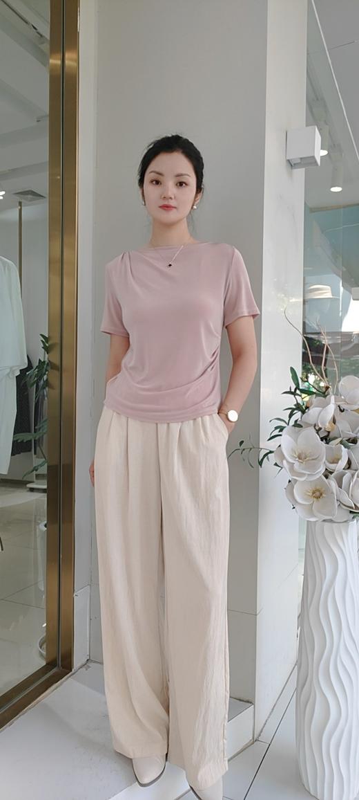 486680黑 粉 灰 进口三LING重磅三醋酸高弹力时尚气质款弹力针织上衣 商品图3