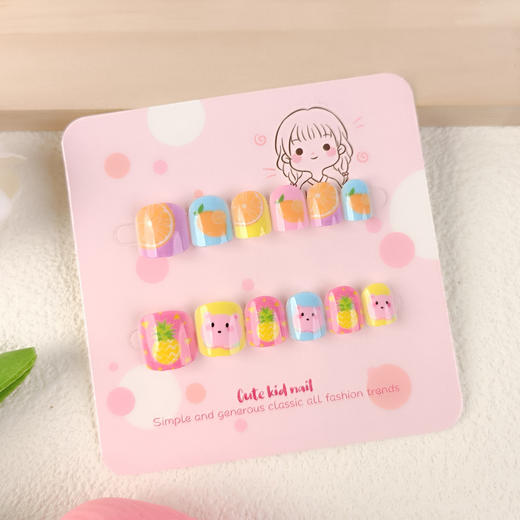 【9.9抢12片！多巴胺可爱美甲贴】随贴随卸，果冻胶款儿童穿戴甲美甲12片系列指甲贴片卡通甲片 商品图4