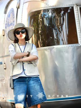 随机的浪漫 纯棉彩点色织贝壳绣文艺马甲