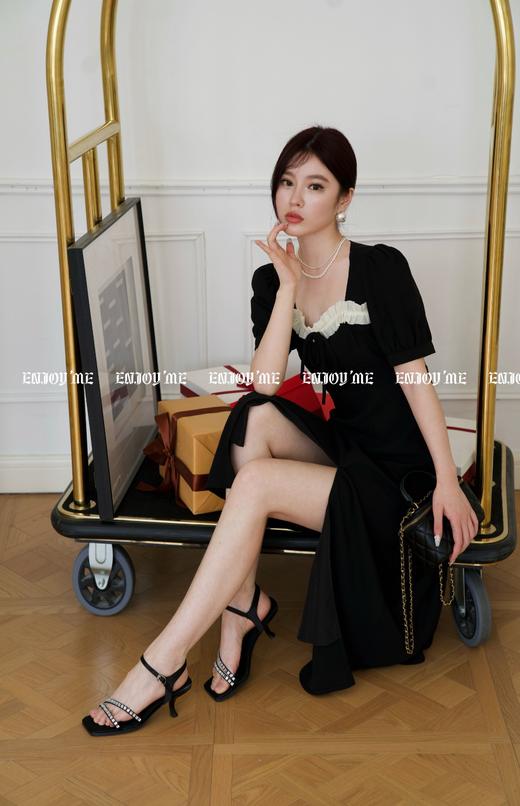 【门店同款】ENJOY夏季时尚一字带亮闪闪小跟凉鞋 157642896 商品图0