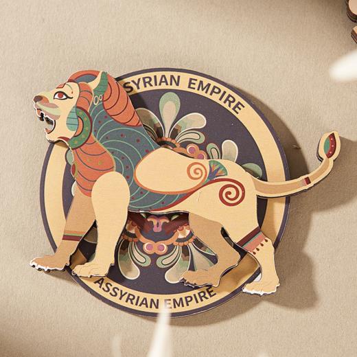 大英博物馆x苏州博物馆亚述系列 生命之树开门  狮子旋转 圣人浮雕 木制冰箱贴 商品图2