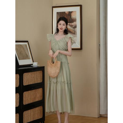 鹿向南【本命小绿】气质复古温柔显瘦初恋茶歇法式连衣裙QYM001582 商品图2