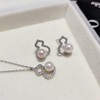 天然淡水湖纯银葫芦吊坠耳环套盒 商品缩略图0