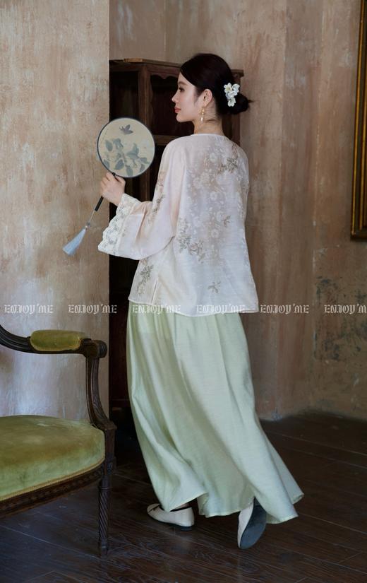 【门店同款】ENJOY夏季云敛-只此青绿开叉半裙 157899552 商品图1