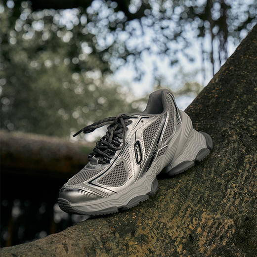 faytobe金属色超时空老爹鞋25春夏透气网面羊皮舒适运动休闲鞋 商品图1