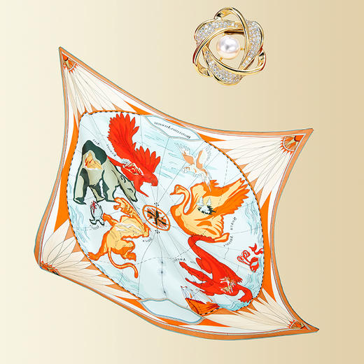 高端真丝双面喷绘方巾   GD0016 商品图3