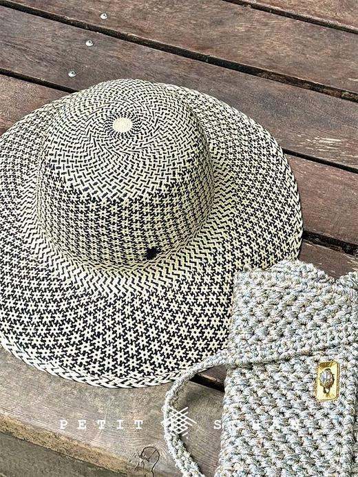 PETIT SCHAN小闪 #063 babysbreath 满天星 巴拿马草度假高级感纯手工六芒星编织大檐草帽 商品图2