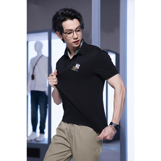 【新品上新】HX 夏季翻领短袖T恤Y102420044101/02POLO杉 商品图1
