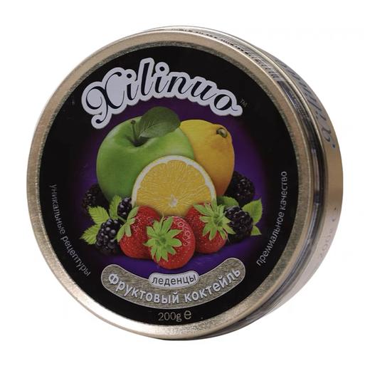 俄罗斯巧力莲牌水果什锦/黑加仑/卡布奇诺/咖啡味硬糖铁盒200g 商品图3