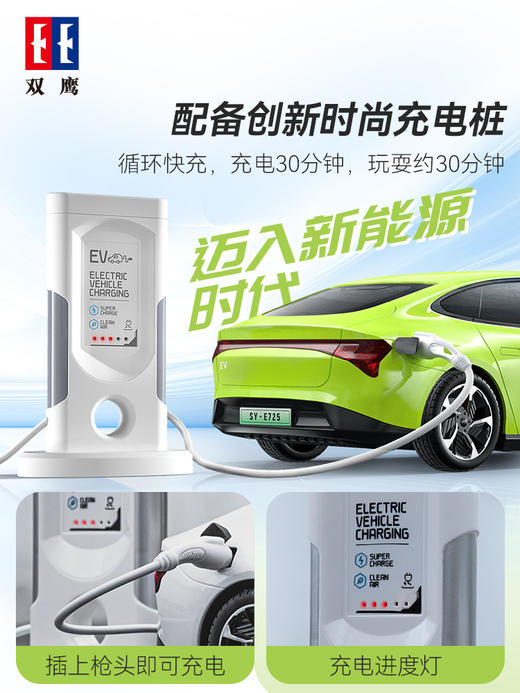 双鹰儿童电动遥控车玩具男孩女孩版赛车跑车2024年新款双鹰-遥控充电跑车(1/16) 商品图4