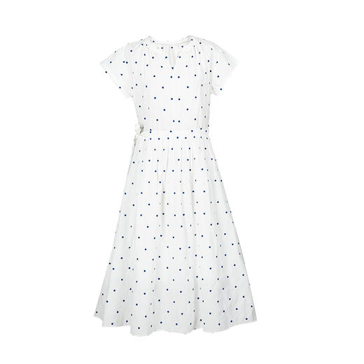 （小眠专属）HeyDress蓝色波点连衣裙女夏季法式V领收腰显瘦设计气质田园裙子 商品图4