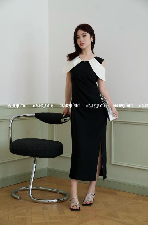 【门店同款】ENJOY夏季法式一字带水钻小跟拖鞋 157347432 商品图4