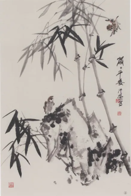  两幅墨竹范画步骤，一学就会画！ 