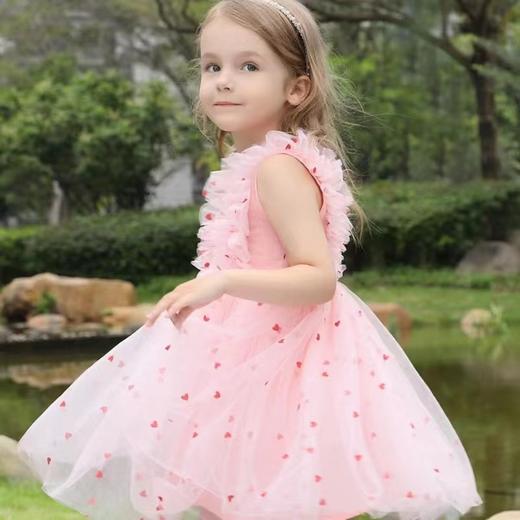 TUTU.KK夏季新款女童洋气桃心花边连衣裙儿童韩版雪纺裙公主裙子XS-XL 商品图1