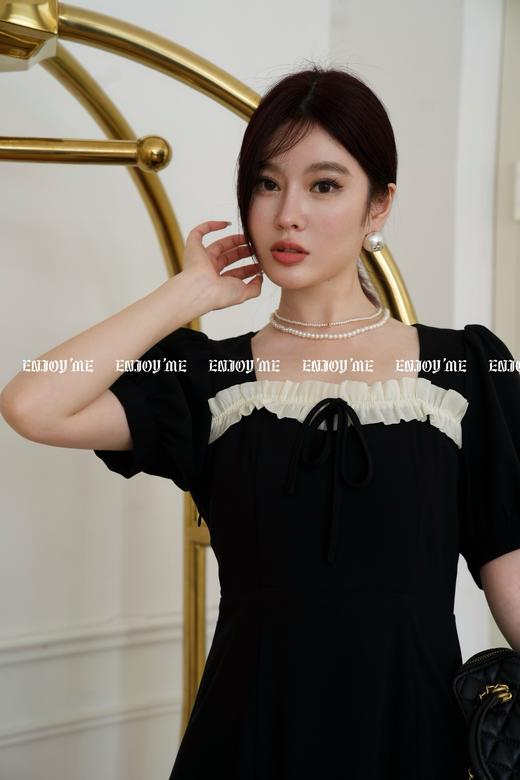 【门店同款】ENJOY夏季赫本风方领开叉连衣裙 157844092 商品图3