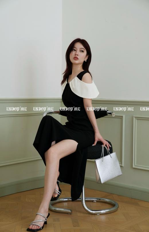 【门店同款】ENJOY夏季法式一字带水钻小跟拖鞋 157347432 商品图7