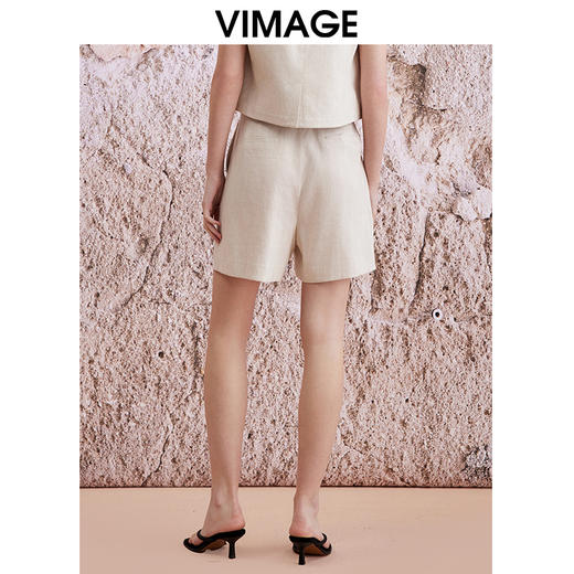 VIMAGE纬漫纪夏季新款时尚休闲高腰显瘦通勤阔腿短裤V2105734 商品图5