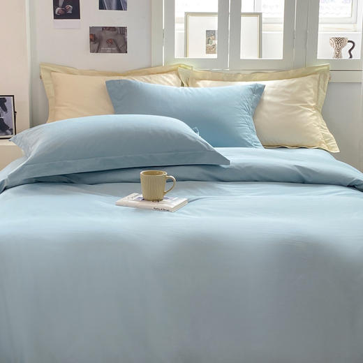 【维科家纺】素色全棉四件套纯棉简约床品纯色被套三件套贝尔 商品图4