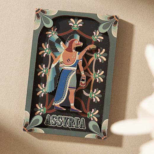 大英博物馆x苏州博物馆亚述系列 生命之树开门  狮子旋转 圣人浮雕 木制冰箱贴 商品图1