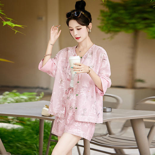 新中式国风，防晒短裤印花时尚两件套HR-GJC9257 商品图2