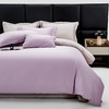 【维科家纺】60S天雪长绒棉A类抑菌四件套-撞色款（紫灰） 商品缩略图1