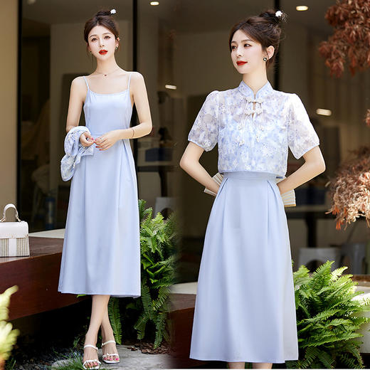 新中式改良，旗袍国风套装连衣裙HR-MJLE8935 商品图1