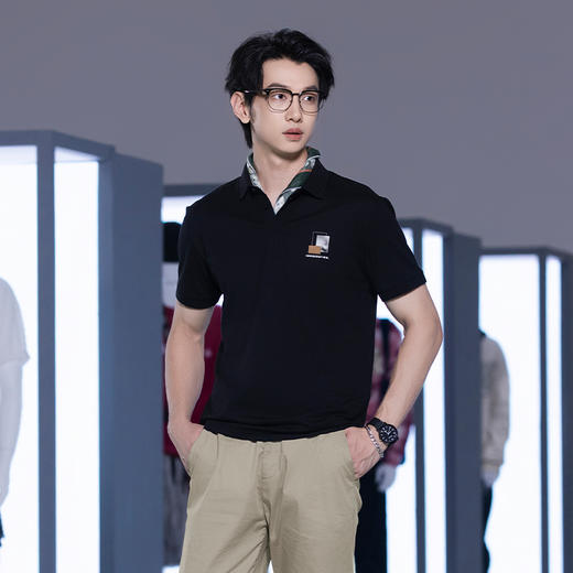 【新品上新】HX 夏季翻领短袖T恤Y102420044101/02POLO杉 商品图2