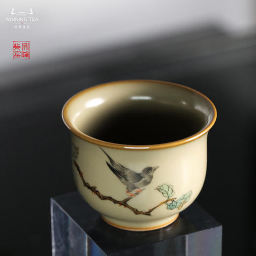 问鼎汝瓷鼎峰柴窑玉珀釉空潭杯（果树飘香） 商品图3