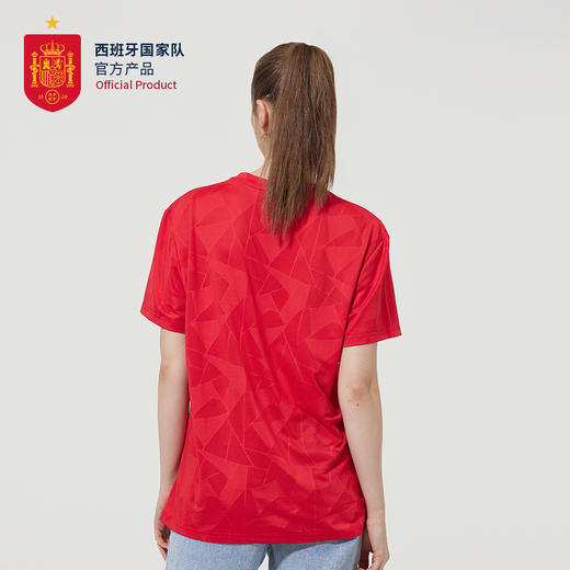西班牙国家队官方商品丨欧洲杯限定款红色暗纹T恤夏季透气足球迷 商品图3