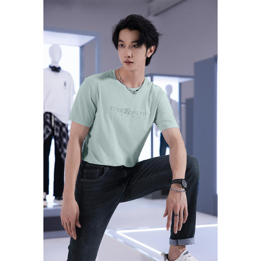 【新品上新】HX 夏季圆领短袖T恤合体版型/Y102420093101 商品图4