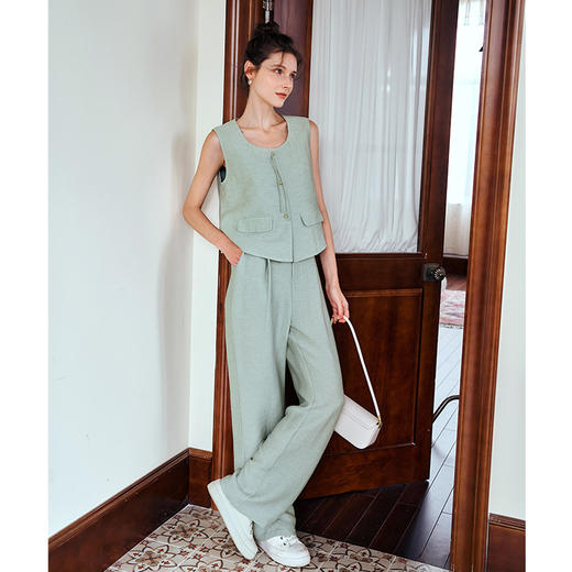 OLrain欧芮儿直筒休闲裤女夏季2024年新款时尚通勤气质高腰长裤OL 商品图2